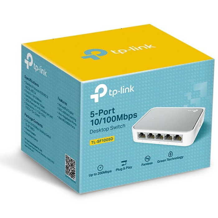 TP-Link TL-SF1005D Switch de 5 Puertos Fast Ethernet 10/100 Mbps Blanco